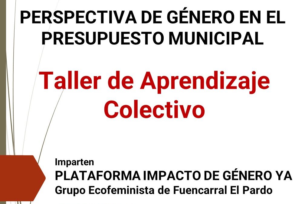 Taller sobre perspectiva de género en los presupuestos municipales